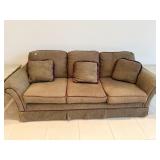 OLIVE GREEN SOFA 84" W