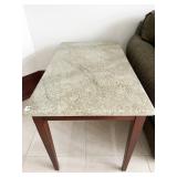 STONE TOP TABLES WOOD BASE 24" H X 20" W X 38" D