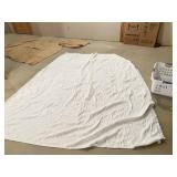 TWO TAN BED COVERS AND QUEEN SPREAD W/.