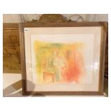 MOTHER W/ CHILD SIGNED LR 1971 - 25" X 28" AND