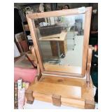 DRESSER MIRROR TILT TOP W/ 2 DRAWERS ANTIQUE