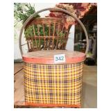 DECORATIVE TIN W/ HANDLE REPRODUCTION