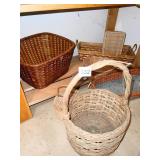 BASKETS, BRASS HARDWARE, TIN LINED OVAL BASKET