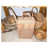 WINE BOTTLE BASKET TOTE, STRAW BASKET, ETC.