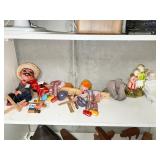 1973 MATTEL AIRPLANE, 2 PUPPETS, COAT RACK, ETC.