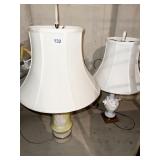 LAMP GLASS CENTER 23" H GREEN/WHITE RAISED DESIGN