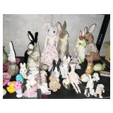 RABBIT CANDLES, GLASS CANDY CONTAINER, ETC.