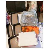 CLIP BOARD W/ COURT LAYOUT, PANS, BINDERS