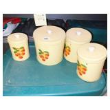 NESTING 4 CANISTERS W/ CHERRY DECORATION