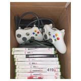 WII GAMES AND CONTROLLERS.