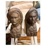 FIGURAL ANDIRONS - 14" L X 7" H