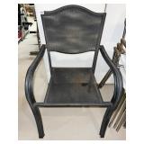 TWO METAL STACKING CHAIRS