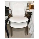 4 STACKING ARMCHAIRS MOLDED SEATS