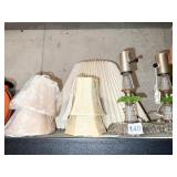 PAIR GLASS SHADES 4 CLIP ON SHADES AND PLEATED