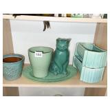 PLANTERS CAT FIGURE, OVAL PLATE