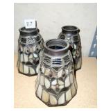 6" H-STAINED GLASS SHADES NECK OPENING 1.75"