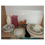 ENAMEL RAISED DESIGN 3 LEG BOWL, MILK BOTTLE,