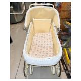 ANTIQUE WICKER DOLL BUGGY