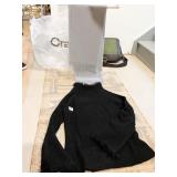 BLACK TOP W/ FAUX FUR TRIM JUST DRYCLEANED NEW