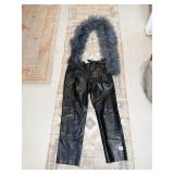 LEATHER PANTS - ALEX GARFIELD SZ. 10 AND BOA WRAP