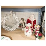 SANTA, ANGEL, WHITE BEAD WREATH