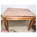 ANTIQUE TAVERN TABLE 27" H X 37.5" L X 27" W