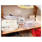 CLEAR PLASTIC PLATES, VANITY FAIR NAPKINS, 20