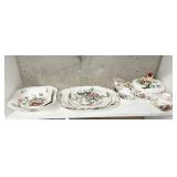 SPODE SERVING PIECES, 2 BOWLS, 3 PLATTERS,