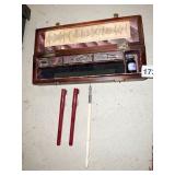 CALLIGRAPHY SET W/ INK TIPS, WOOD BOX