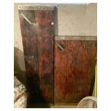 COUNTER TOP WITH METAL EDGES, TOP HAS BEEN