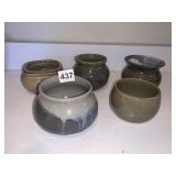 5 GLAZED PLANTERS