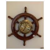 SHIP WHEEL CLOCK - U.S. MARITIME COMMISSION