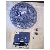 SPODE WOODMAN PLATE, ETC.