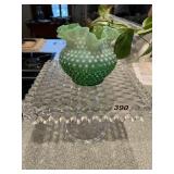 FOSTORIA CAKE PLATE, FENTON VASE