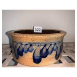 SALT STONE CROCK SIGNED 3" H