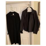 J. CREW LONG ZIP UP SWEATER COAT, SECOND SKIN L