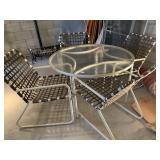 GLASS TOP PATIO TABLE AND CHAIRS
