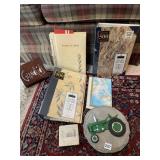 PHOTO ALBUMS, JOHN DEERE STONE PLAQUE, MAP