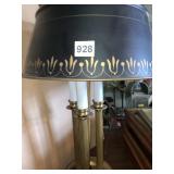 3 ARM STENCILED TIN SHADE LAMP