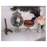 METAL CRANES 37" H W/ HEAD UP, 2ND ONE WITH HEAD