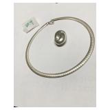 STERLING NECKLACE WITH YING YANG DESIGN CENTER