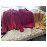 RED LEATHER BLAZER, SZ. 10-12 BLAZERS