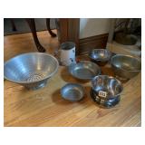 STAINLESS BOWLS AND PEWTER DISH