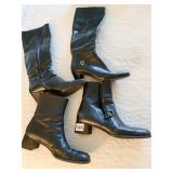 BOOTS BLACK FERRAGAMO SZ. 9 LIGHT WEAR AND LOW