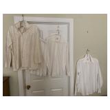3 WHITE BLOUSES AND 100% SILK EMBROIDERED BLOUSE