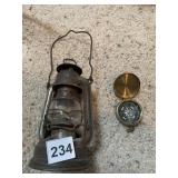 US AIRFORCE NIER OIL LAMP 6" H AND COMPASS