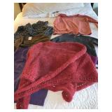 VALERIE STEPHENS CASHMERE L 3 PC., SHAWL, RUST