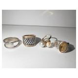 STERLING RINGS 2, PLUS GOLD ELECTROPLATE RING W/