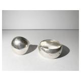 925 BAND AND DOME RING SZ. 9 BAND, 6.5 RING