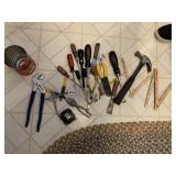 HAMMER, PLYERS, SCREWDRIVER, WOOD RULE